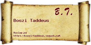Boszi Taddeus névjegykártya